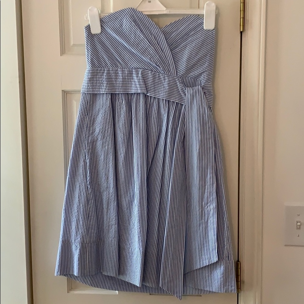 Seersucker Strapless dress.